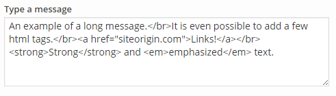 Widget Form Text Area