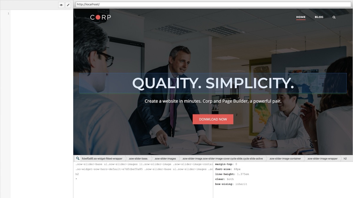 SiteOrigin CSS visual editor